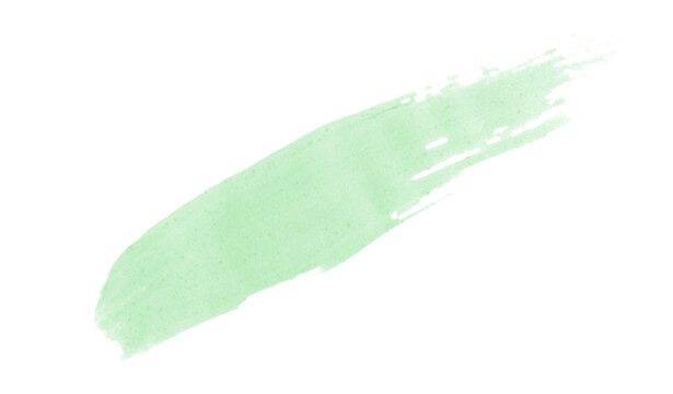 Watercolour Grunge Brush Stroke. Royalty high-quality free stock image of green watercolor overlay on transparent  background with a pronounced texture for decorating design. Artistic hand paint