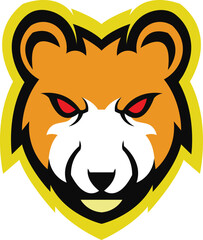 Bear Mascot logo Design. Brave Bear Face vector template. Bear Head design for Logo, Bear Logo icon Sport Team logo design, Vector Template Illustration. Mascot Brave Cat Logo design for graphic work