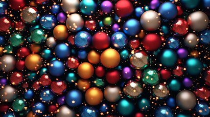 Vue Aérienne de Boules de Noël Colorées en Abondance

