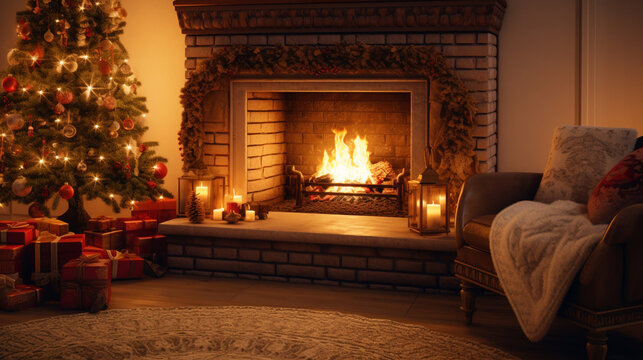 No&euml;l au Coin du Feu en Fin de Journ&eacute;e

