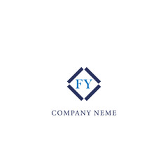 FY logo. F Y design. Black FY letter. FY F Y letter logo design. Initial letter FY linked circle uppercase monogram logo.