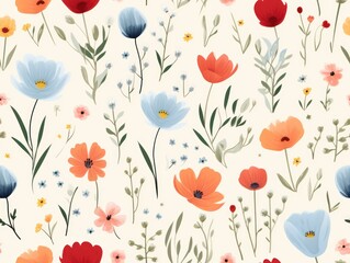 flower pattern water color