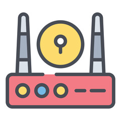 Modern icon vector of wifi router security, wifi signals with keyhole