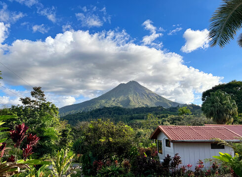 Panorama of volcano Arenal and view of beautiful nature of Costa Rica, La Fortuna, Costa Rica. Central America
