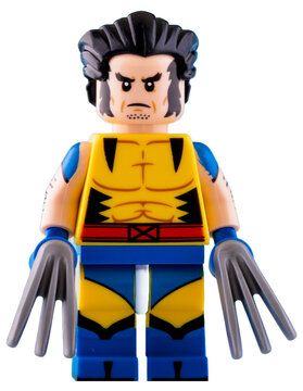 Dortmund - Deutschland 1. September 2023 Lego Minifigure Wolverine mit Krallen