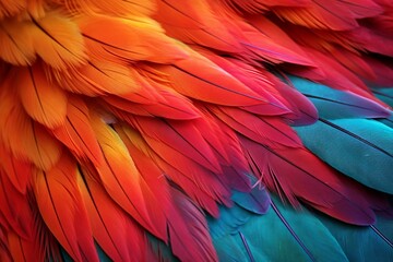 The picture depicts a vibrant bird's wing. Generative AI