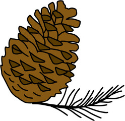 doodle freehand sketch drawing of pine cone.