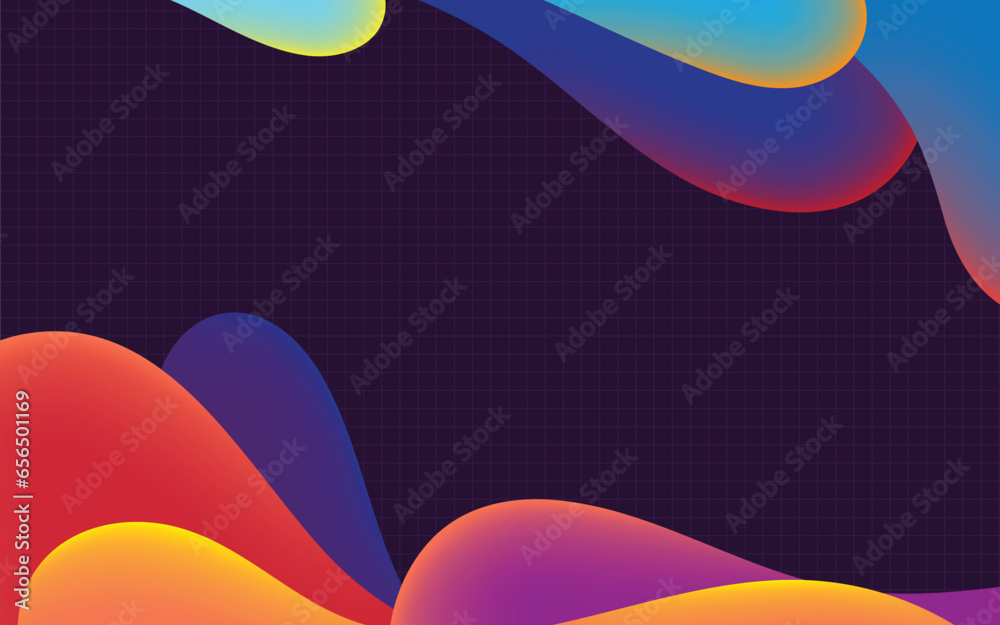 Poster colorful background with wavy fluid vector abstract shape