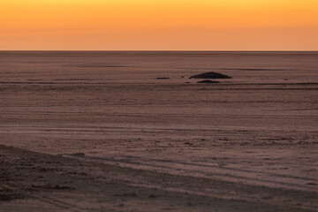 Sunrise over the Makgadikgadi Pan from Kubu island in Botswana 1