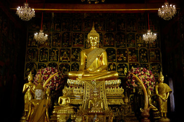 Buddha statue in a temple in northern Thailand.