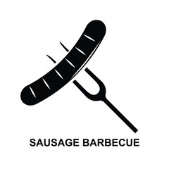 Sausage barbecue icon isolated on background vector illustration.