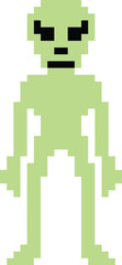 Fototapeta premium Alien Pixel Art Vector