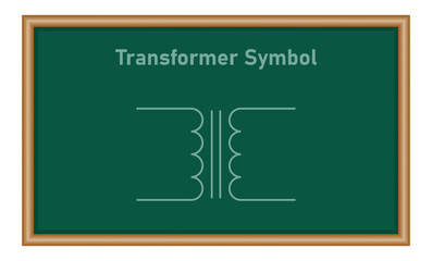 Fototapeta premium Iron core transformer symbol. Physics resources for teachers and students.