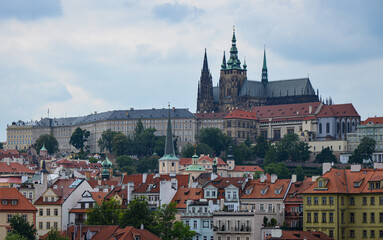 Naklejka na ściany i meble The grand atmosphere of Prague Castle and Mala Strana district