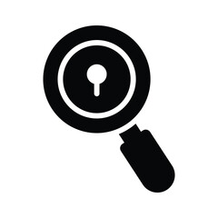 Magnifying glass with scan searching security concept. Security vector illustration