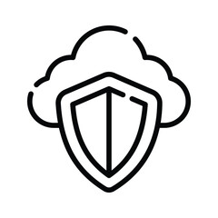 Cloud technology security form of a internet, data connection, security concept