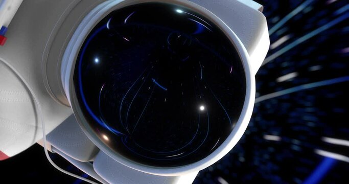Exploring the Infinite. An Astronaut's Galactic Expedition. Technology Related 3D Abstract Background.