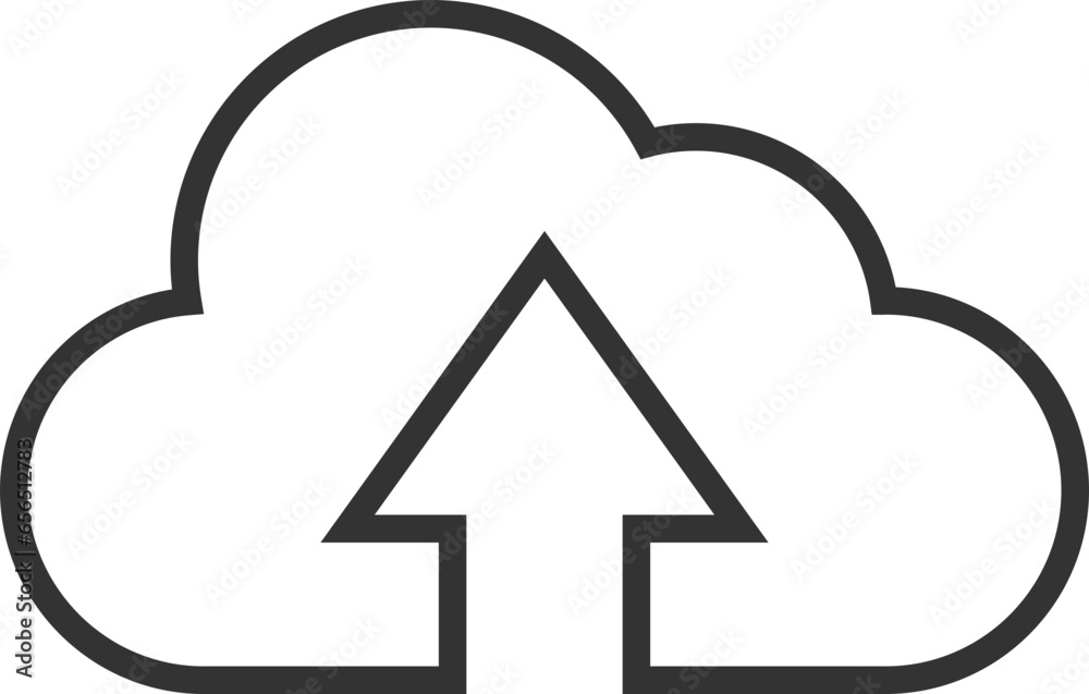 Poster technology icon vector cloud computing connection. big data global server. line design symbol.