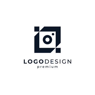 camera and frame for photographer and photography studio logo design