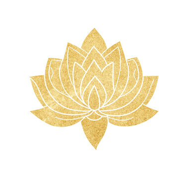 Golden glitter lotus flower