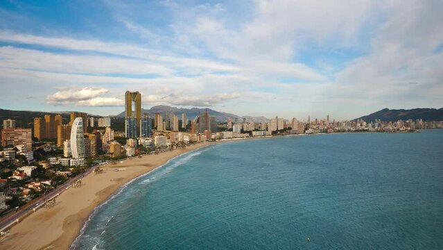 benidorm aerial view in Spain