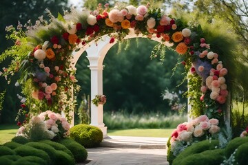 gate with flowers