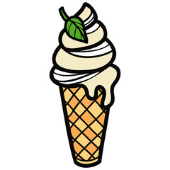 isolate  matcha ice cream