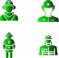 green army icons set