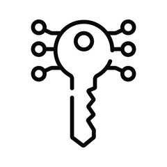 Digital key. Electronic key made with binary code. Cyber security and access security