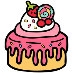 isolate strawberry cake
