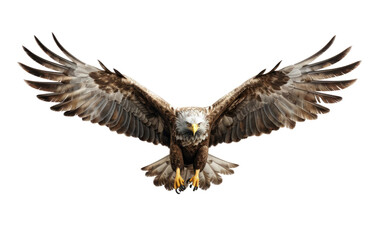Flying Eagle on White Transparent Background.