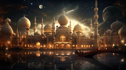 Photo digital artwork islamic background