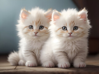 two kittens on a white background