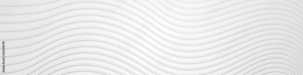 Poster Grey white abstract background with abstract wave element. Digital frequency track equalizer. Lines wave abstract stripe design. Abstract wave element for design. Vector EPS 10
