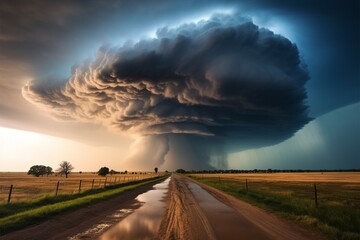 Great Plains engulfed in a fierce and powerful thunderstorm