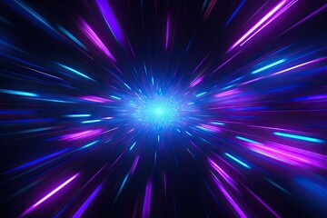 Abstract light in space background. Warp speed dreams. Glowing universe. Galactic burst. Energy in cosmos. Sparkling stars. Show in space