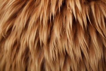 Fototapeta premium Llamas brown fur in exquisite close up, showcasing its natural beauty