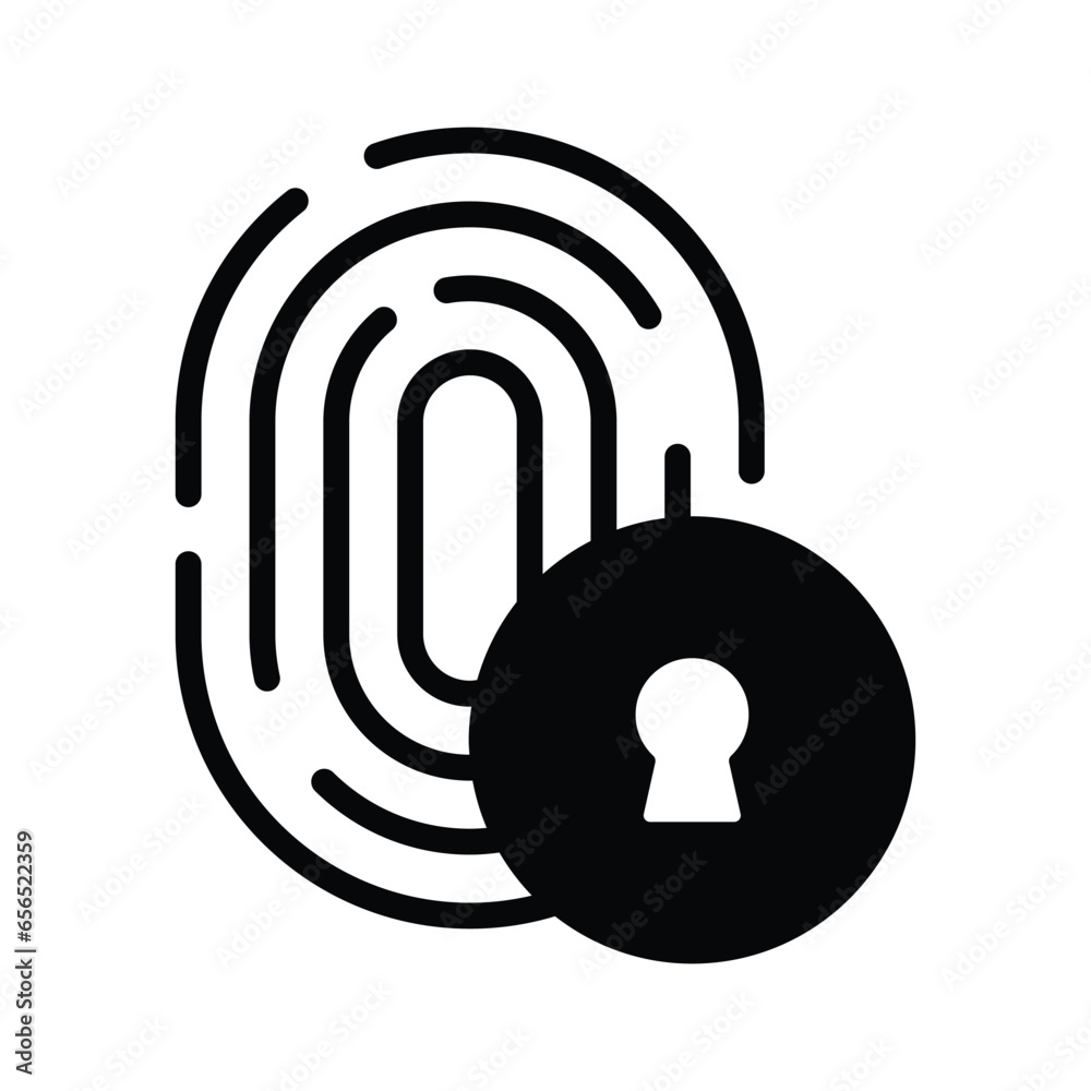 Wall mural fingerprint cyber security icon. digital security authentication concept
