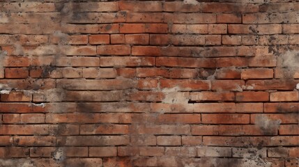 Fototapeta premium Red brick wall seamless background, texture pattern for continuous replicate