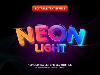 neon light text effect