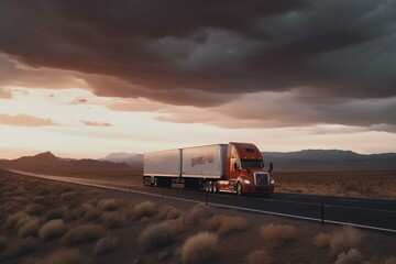 destination for long-haul trucks. pause during journey. Generative AI