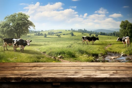 Wooden area provides cows with a serene and natural grazing space