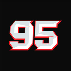 Number Racing 95 Design Vector