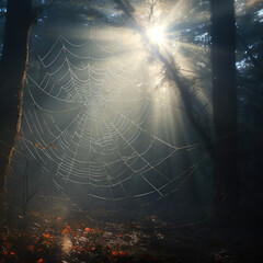 spider web in the light
