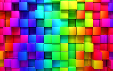 Abstract rainbow digital pattern background