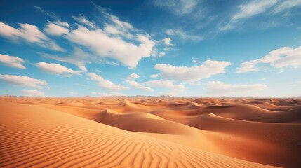 Fototapeta na wymiar beautiful photography of a A sweeping vista of a desert landscape with sand dunes - generative AI