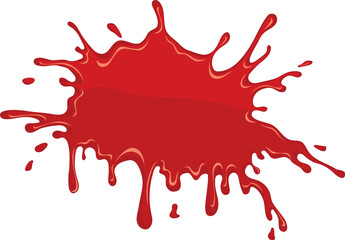 Vector illustration of drops, drippings and streaks of bloodstain isolated on white background. Halloween concept. 
