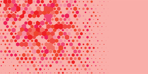 Geometric Multi size Hexagon with multi Color Background