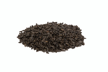 Sunflower seeds on a white background. Isolate. Photo