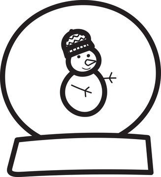 recommend clip art: snow globe snowman outline